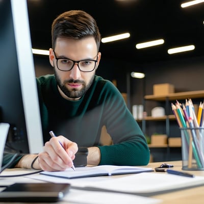Male Person learning in Workshop in Office-1