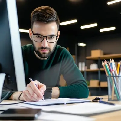 Male Person learning in Workshop in Office-1